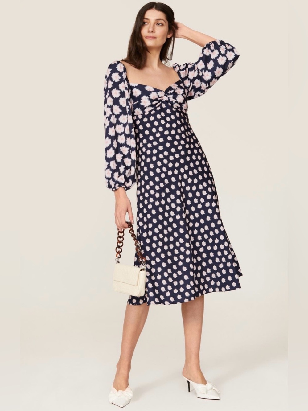 Sachin + Babi~Navy Floral Melody Midi Dress~Size 4~$425~